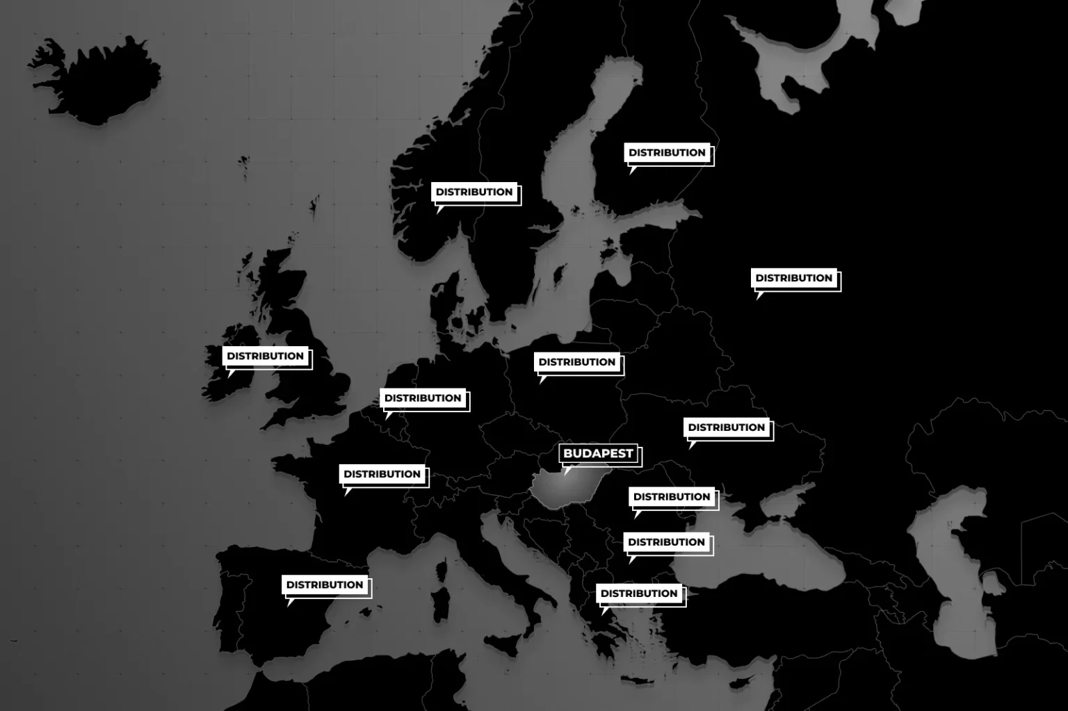 JP Decor distribution map of Europe
